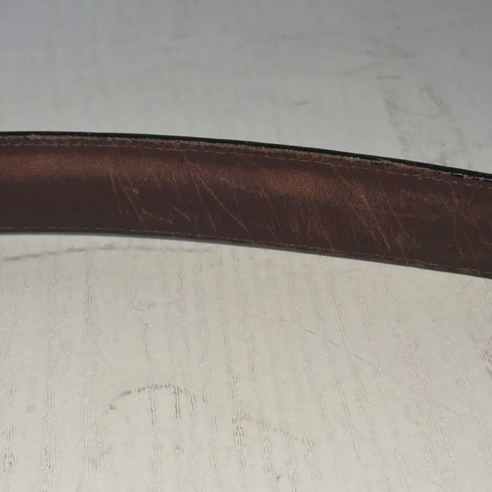 Brighton Genuine Leather Belt‎ Mens 40 Brown Solid Brass Buckle English Calf